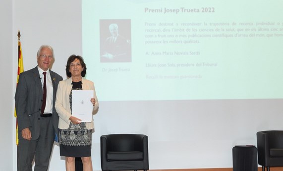 Anna Novials recibe el Premio Josep Trueta 2022 de la Academia Ciencias Médicas y de la Salud de Cataluña y Baleares