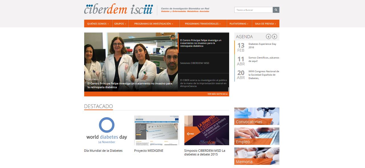 El CIBER de Diabetes y Enfermedades Metabólicas Asociadas renueva su página web