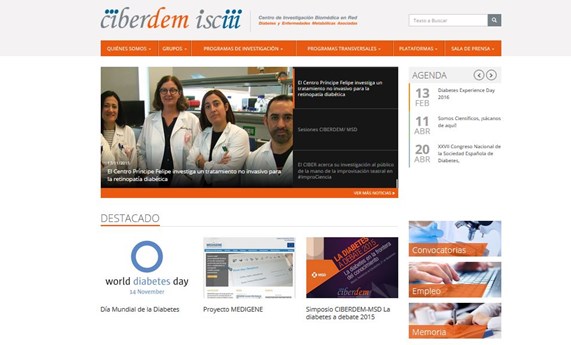 El CIBER de Diabetes y Enfermedades Metabólicas Asociadas renueva su página web El CIBER de Diabetes y Enfermedades Metabólicas Asociadas renueva su página web