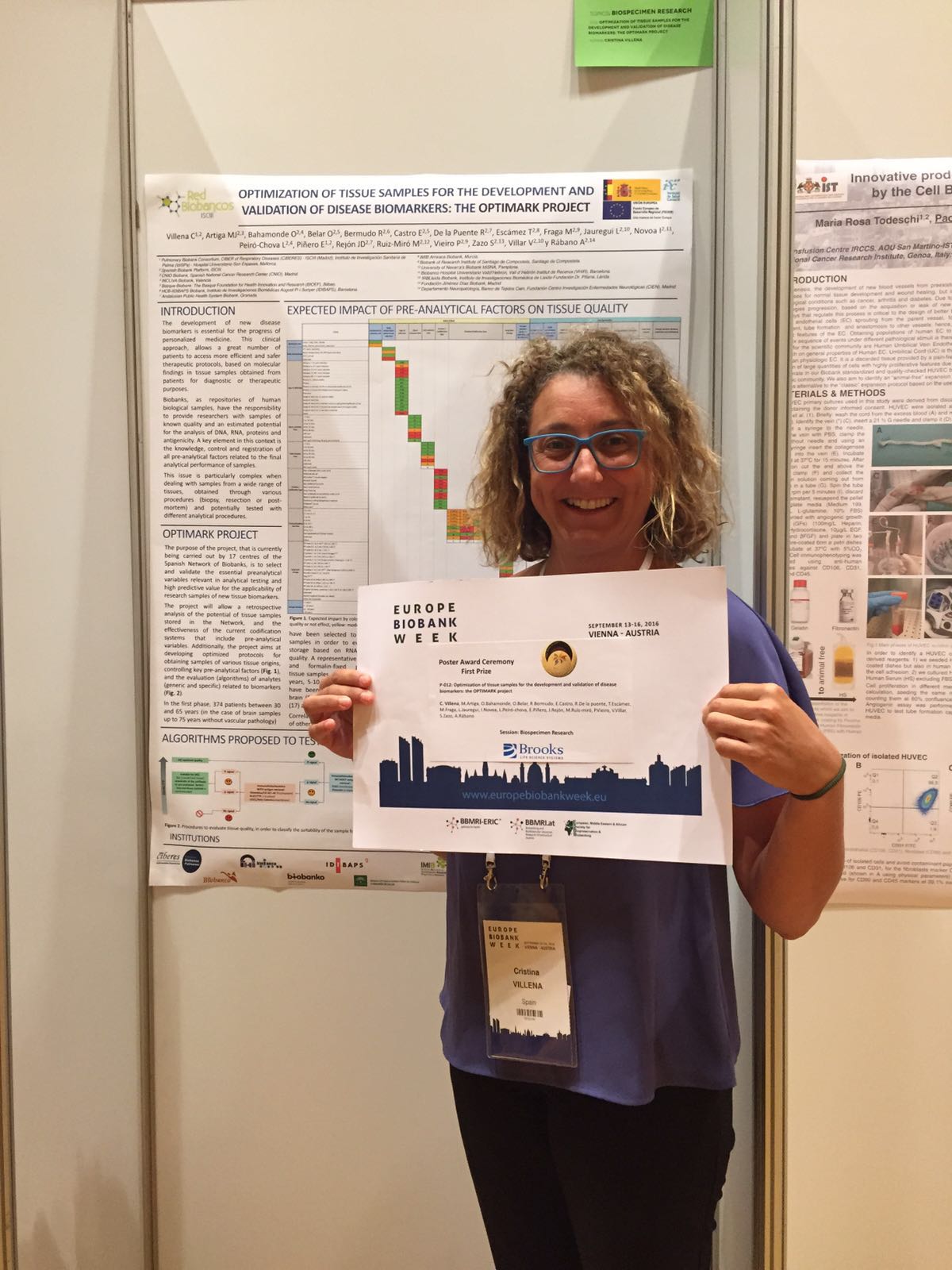 Cristina Villena, premio al mejor póster en la Europe Biobank Week